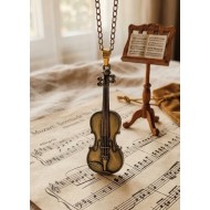 Violin brass necklace